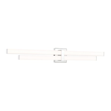 Z-Lite Zane Vanity, 2-Light, 40 In.W x 2.5 In.L x 5 In.H, Chrome /Frosted 1008-40W-CH-LED